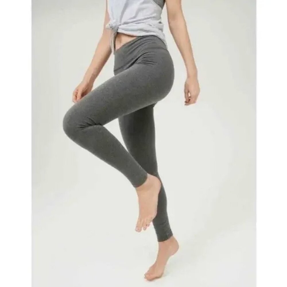 Aerie Medium M Charcoal Gray Chill Play Move Cotton Blend Stretch Leggings‎
